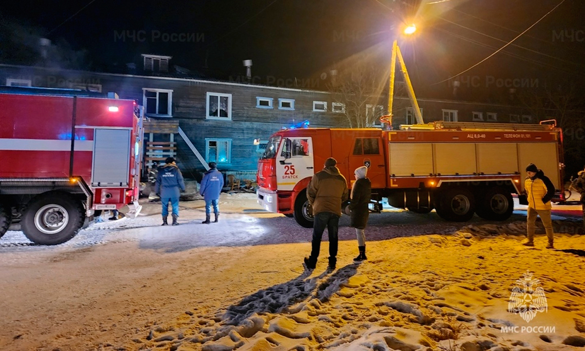 Короткое замыкание привело к пожару в двухэтажном деревянном доме в Осиновке